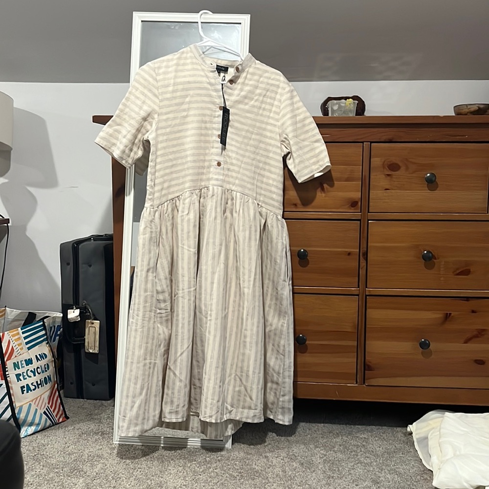 Striped cream dress